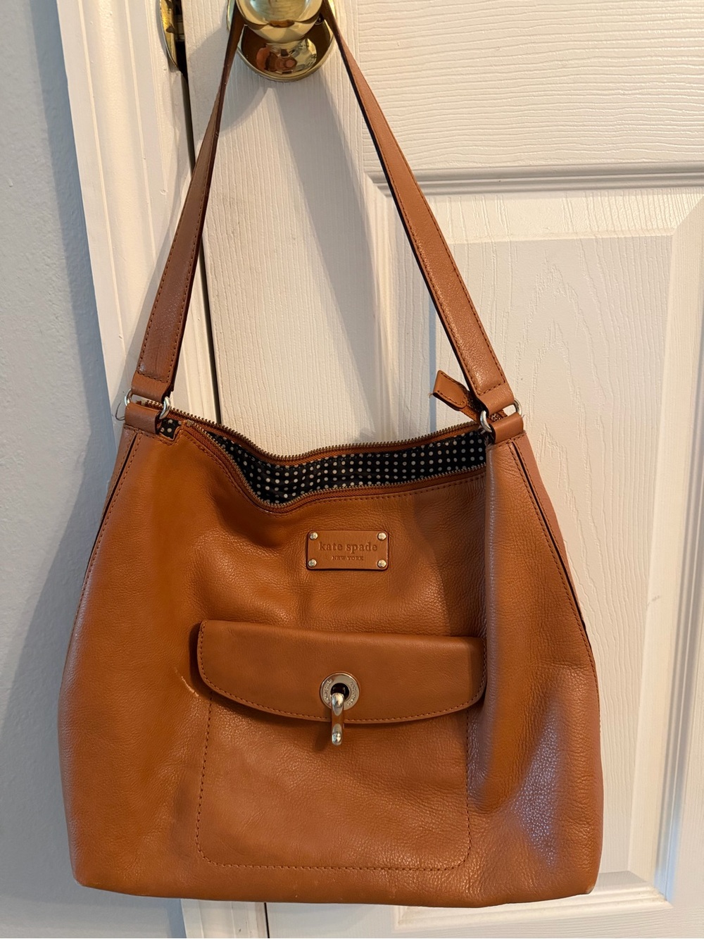 kate spade Tan Leather Shoulder Hobo Bag